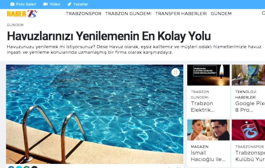 Havuz yenilemenin kolay yolu Havuz Yapımı